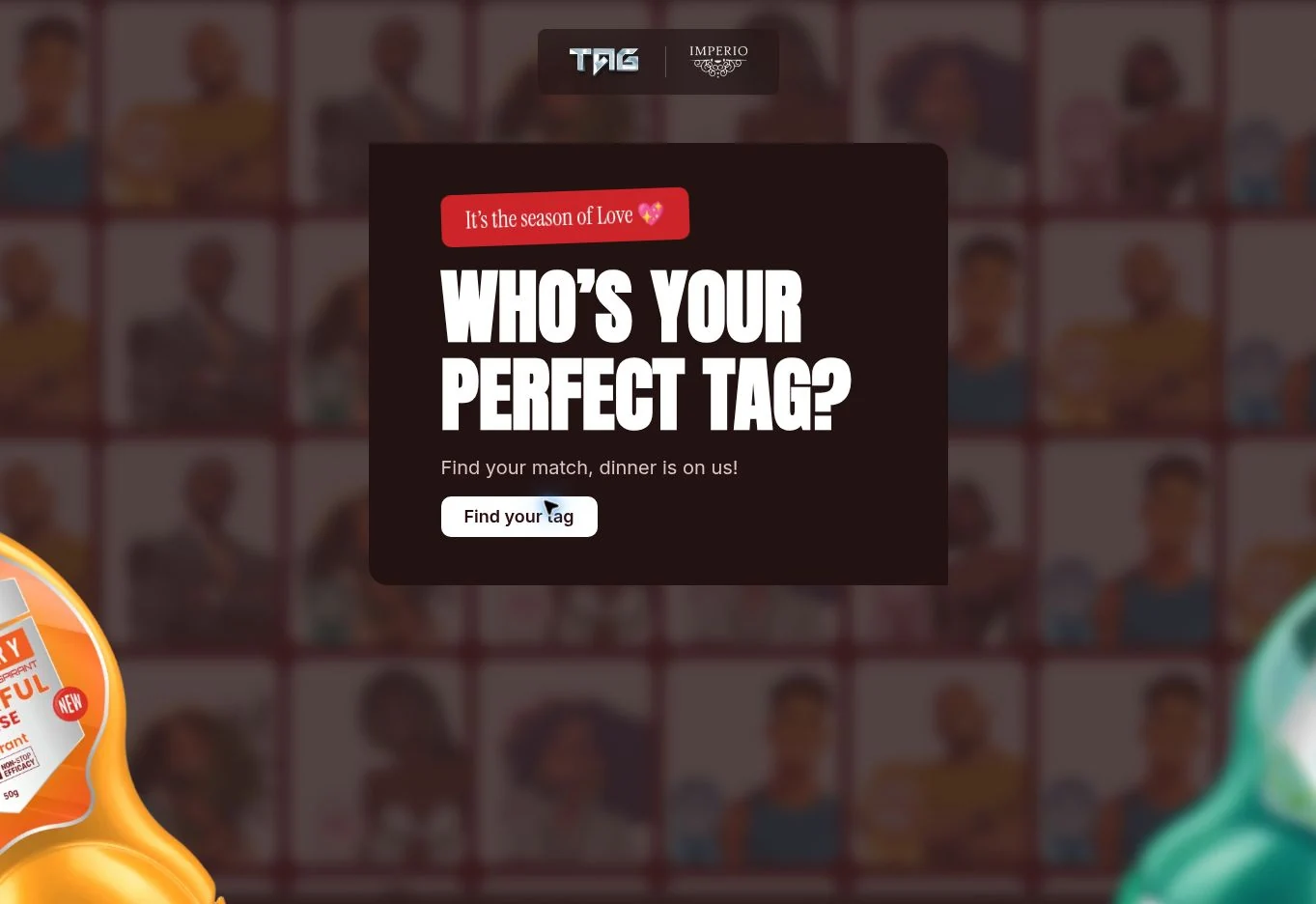 TAG’s live Who’s Your Perfect TAG campaign landing page